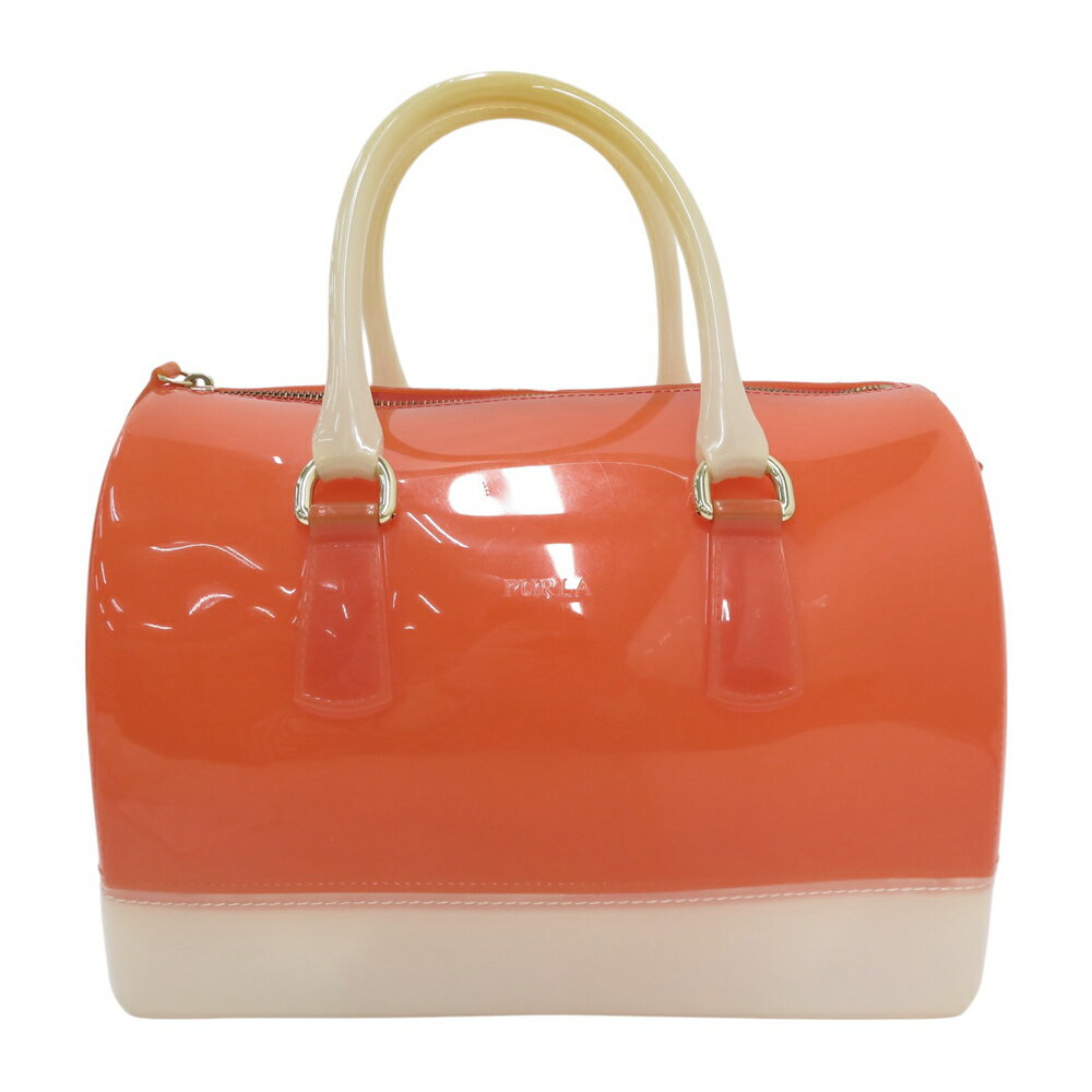 FURLA フルラ キャンディバッグ ハンドバッグ オレンジ系 【中古】メンズ