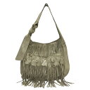 JIMMY CHOO ジミーチュウ フリンジ ワンショルダー バッグ ゴールド系 【中古】