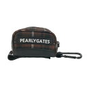 PEARLY GATES 2023年モデル ボールポーチ チェック柄 ブラウン系
