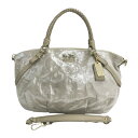 COACH コーチ G1073-16269 2WAY ショルダーバッグ シグネチャー柄 ベージュ系 【中古】レディース