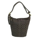 COACH コーチ K0768-11437 ショルダーバッグ シグネチャー柄 ブラウン系 【中古】レディース