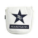 PEARLY GATES パーリーゲイツ ヘッドカバー マレット型 ホワイト系 PT 【中古】ゴルフウェア