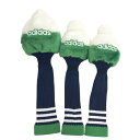ADIDAS GOLF アディダスゴルフ ボア ヘッドカバー 3点セット ホワイト/グリーン グリーン系 DR FW×2 【中古】ゴルフウェア