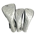 TAYLOR MADE テーラーメイド ヘッドカバー 3点セット 総柄 シルバー系 DR×1 FW×2 【中古】ゴルフウェア