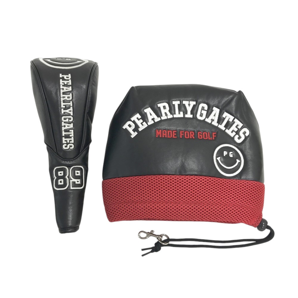 PEARLY GATES パーリーゲイツ ヘッドカバー 2点セット ニコちゃん レッド系 FW IR 【中古】ゴルフウェア