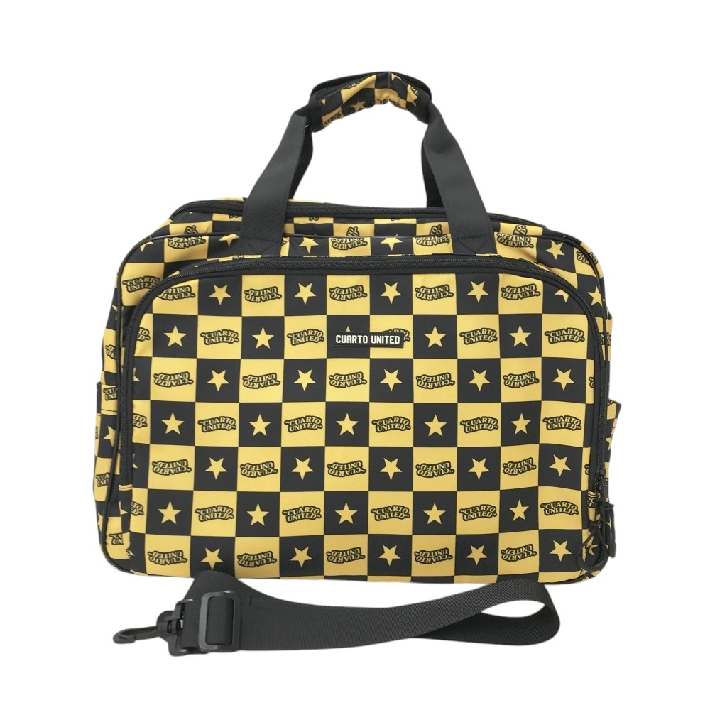 CUARTO UNITED クアルトユナイテッド 2WAY ボストンバッグ ロッカーバッグ 総柄 イエロー系 【中古】ゴ..