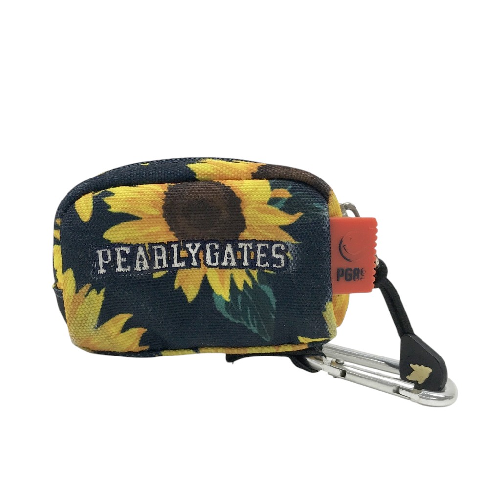 PEARLY GATES パーリーゲイツ ボールポーチ ニコちゃん 花柄 ネイビー系 【中古】ゴルフウェア