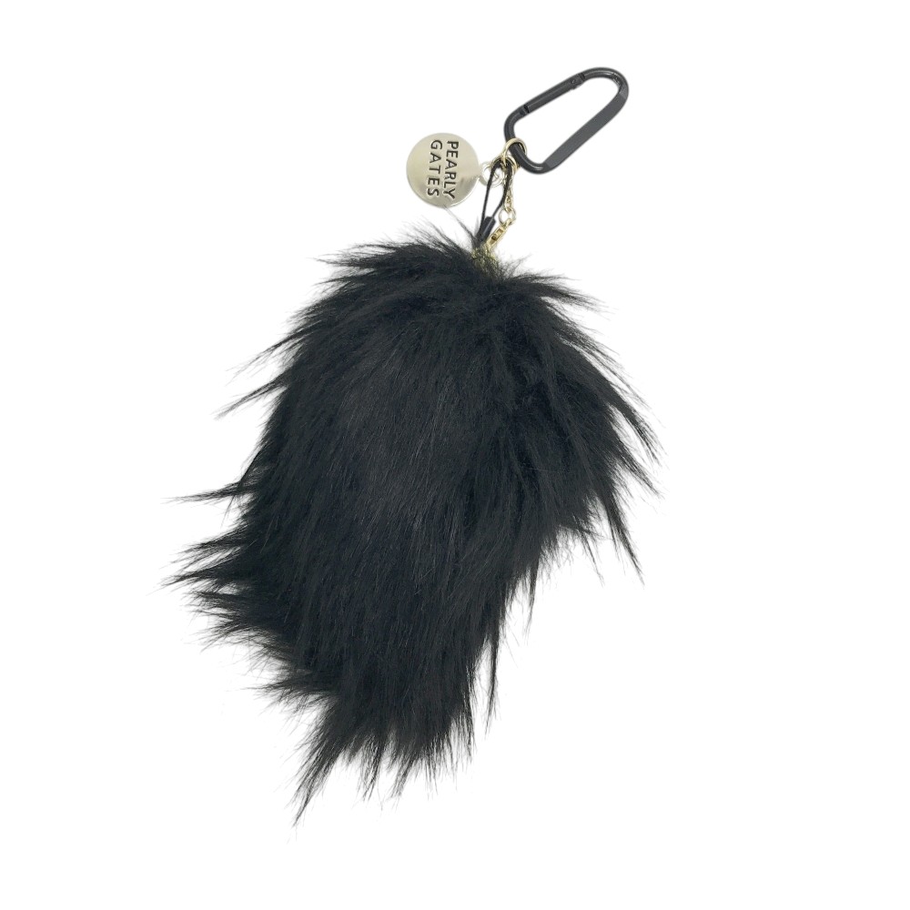 PEARLY GATES パーリーゲイツ ファー ボールポーチ ブラック系 FR 【中古】ゴルフウェア