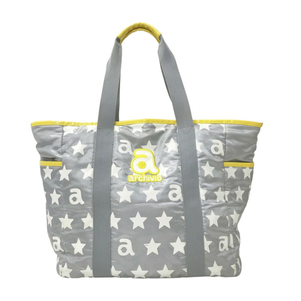 ARCHIVIO アルチビオ ロッカーバッグ トートバッグ ロゴ 星柄 グレー系 【中古】ゴルフウェア