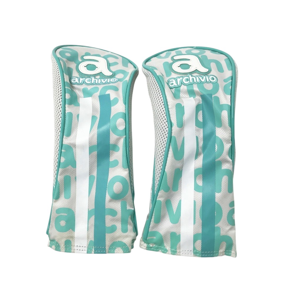 ARCHIVIO アルチビオ ヘッドカバー 2点セット 総柄 グリーン系 FW×2 【中古】ゴルフウェア