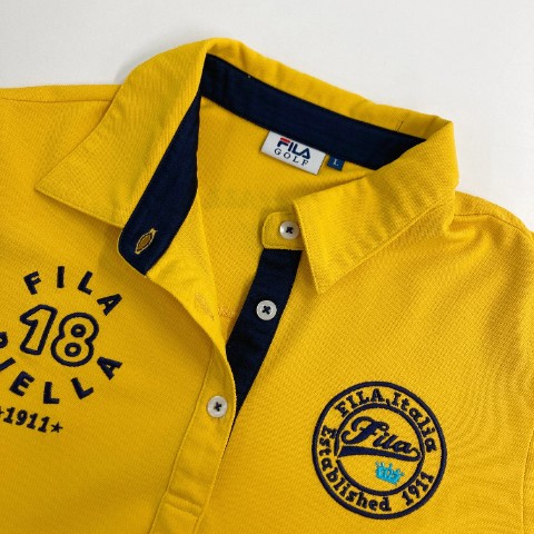 FILA GOLF フィラゴルフ 半袖ワンピース イエロー系 L 【中古】ゴルフウェア レディース 3