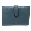 CELINE セリーヌ U-TG-0159 コンパクト財布 ブルー系 【中古】レディース