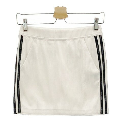 ADIDAS GOLF アディダスゴルフ インナー付ストレッチスカート ストライプ柄 ホワイト系 S 【中古】ゴル..