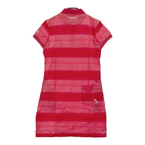 MASTER BUNNY EDITION マスターバニーエディション 半袖ポロ ワンピース ボーダー柄 ピンク系 1 【中古】ゴルフウェア レディース