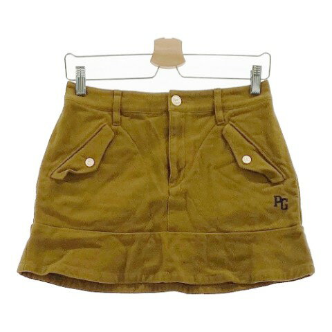 PEARLY GATES パーリーゲイツ 裾フレア スカート カーキ系 0 【中古】ゴルフウェア レディース