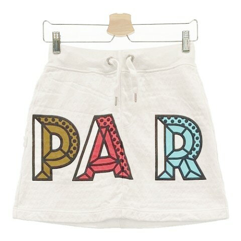 PEARLY GATES パーリーゲイツ スウェットスカート 総柄 ホワイト系 0 【中古】ゴルフウェア レディース
