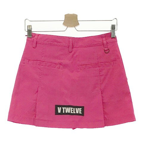 V12 ヴィトゥエルブ V122011-SK06 スカート BOX LOGO SKIRT ピンク系 0 【中古】ゴルフウェア レディース