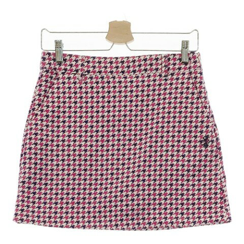 ADMIRAL アドミラル インナー付スカート 千鳥柄 ピンク系 M 【中古】ゴルフウェア レディース
