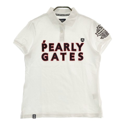 PEARLY GATES パーリーゲイツ 半袖 ポロシャツ 30周年 ホワイト系 1 【中古】ゴルフウェア レディース
