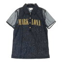 MARK&LONA マークアンドロナ 2023年 シースルー半袖ポロシャツ カモフラ ブラック系 38 【中古】ゴルフウェア レディース