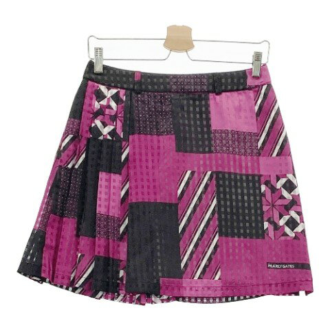 PEARLY GATES パーリーゲイツ 2023年モデル プリーツスカート 総柄 パープル系 1 【中古】ゴルフウェア レディースのサムネイル