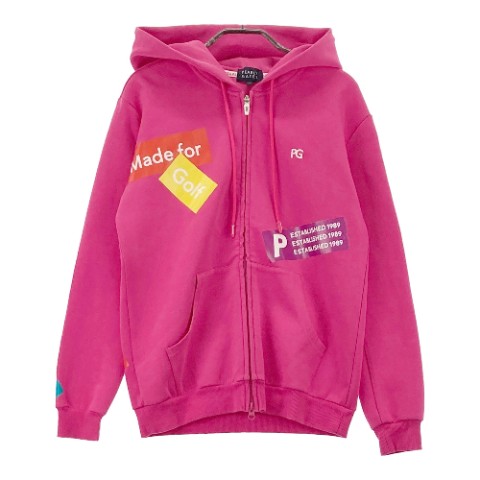 PEARLY GATES パーリーゲイツ 2021年モデル スウェット ジップ パーカー ピンク系 1 【中古】ゴルフウェア レディース