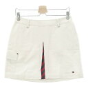 TOMMY HILFIGER GOLF トミー ヒルフィガーゴルフ ストレッチスカート ホワイト系 L 【中古】ゴルフウェア レディース