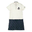 ADIDAS GOLF アディダスゴルフ U31751 半袖ワンピース 総柄 ホワイト系 M 【中古】ゴルフウェア レディース