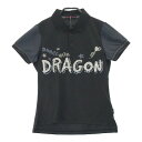 DANCE WITH DRAGON ダンスウィズドラゴン D2-129300 半袖ポロシャツ ブラック系 2 【中古】ゴルフウェア レディース その1