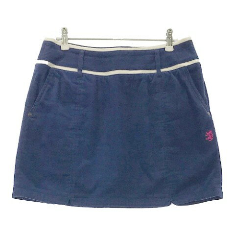 ADMIRAL アドミラル コーデュロイ 裏地付きストレッチスカート ネイビー系 L 【中古】ゴルフウェア レ..