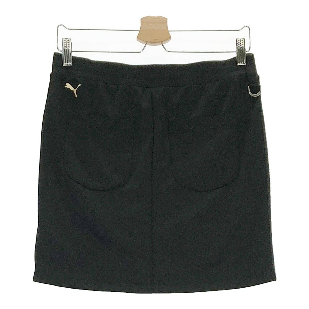 PUMA GOLF プーマゴルフ ストレッチスカート サイドロゴ ブラック系 M 【中古】ゴルフウェア レディース