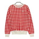JACK BUNNY ジャックバニー ニットセーター チェック柄 レッド系 1 【中古】ゴルフウェア レディース
