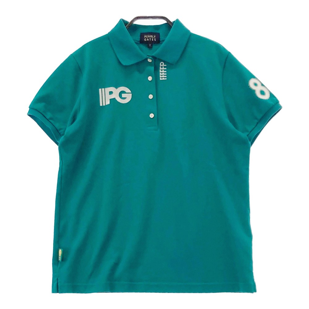 PEARLY GATES パーリーゲイツ 2022年モデル 半袖ポロシャツ グラデーションロゴ グリーン系 2 【中古】..