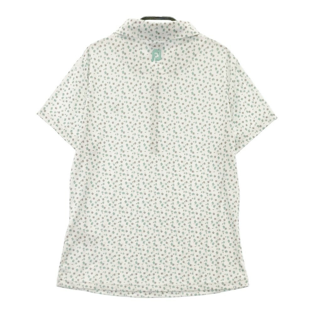 FOOT JOY フットジョイ 半袖ポロシャツ 花柄 ホワイト系 L 【中古】ゴルフウェア レディース