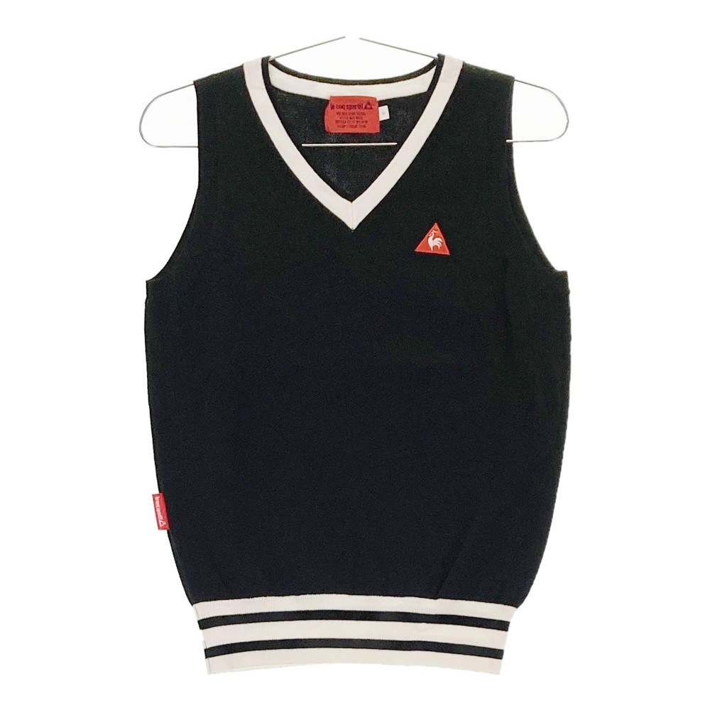 LECOQ GOLF ルコックゴルフ ニットベスト ブラック系 M 【中古】ゴルフウェア レディース