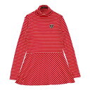 FILA GOLF フィラゴルフ タートルネック 長袖 ニット ワンピース ボーダー柄 レッド系 M 【中古】ゴルフウェア レディース