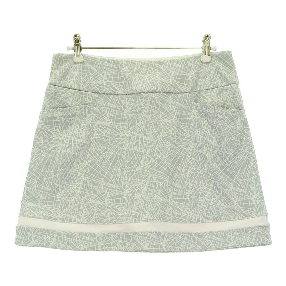 ADIDAS GOLF アディダスゴルフ FT5943 インナー付 ストレッチスカート 総柄 グリーン系 L 【中古】ゴルフウェア レディース