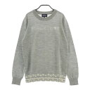 PEARLY GATES パーリーゲイツ 2022年モデル クルーネック長袖ニットセーター グレー系 0 【中古】ゴルフウェア レディース