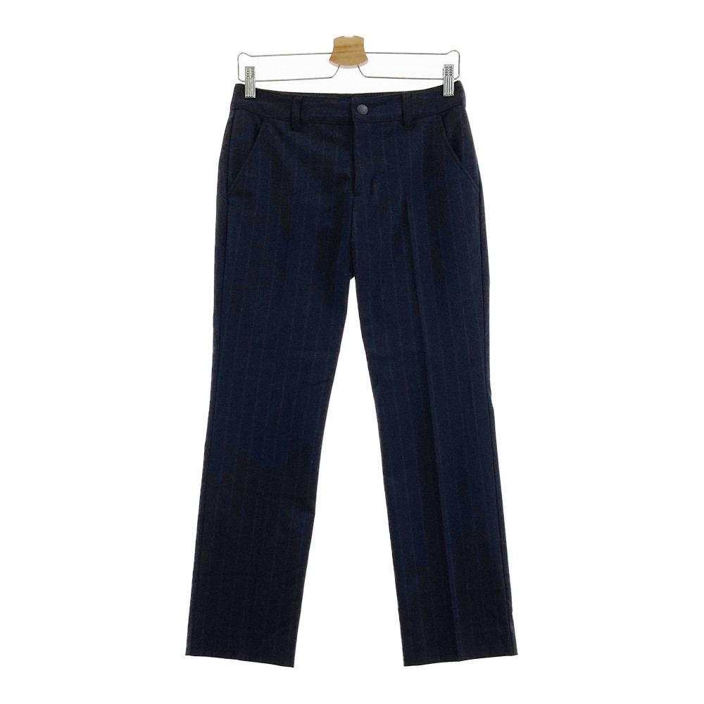23区GOLF ニジュウサンクゴルフ ストレッチパンツ ストライプ柄 ネイビー系 64 【中古】ゴルフウェア レディース