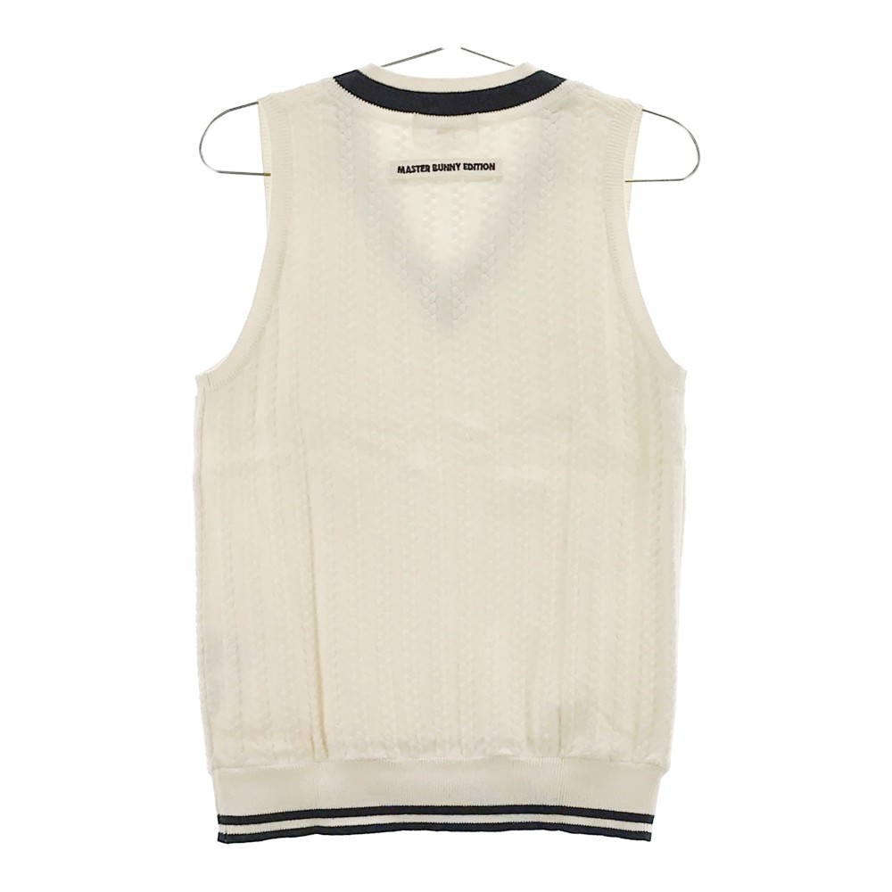 MASTER BUNNY EDITION マスターバニーエディション Vネック ニットベスト カシミヤ混 ホワイト系 0 【中古】ゴルフウェア レディース
