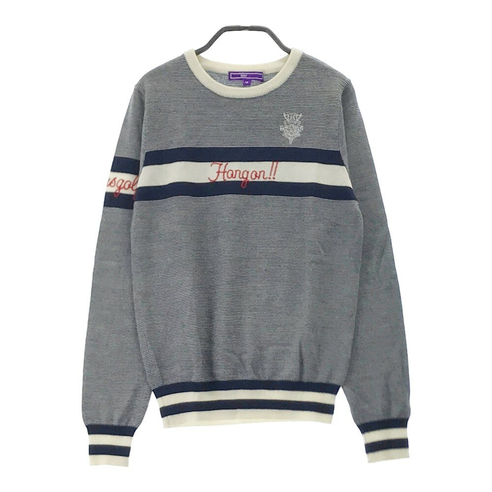 BEAMS GOLF ビームスゴルフ ニットセーター ボーダー ネイビー系 M 【中古】ゴルフウェア レディース 1