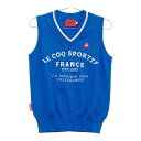 LECOQ GOLF ルコックゴルフ Vネック ニットベスト ブルー系 M 【中古】ゴルフウェア レディース