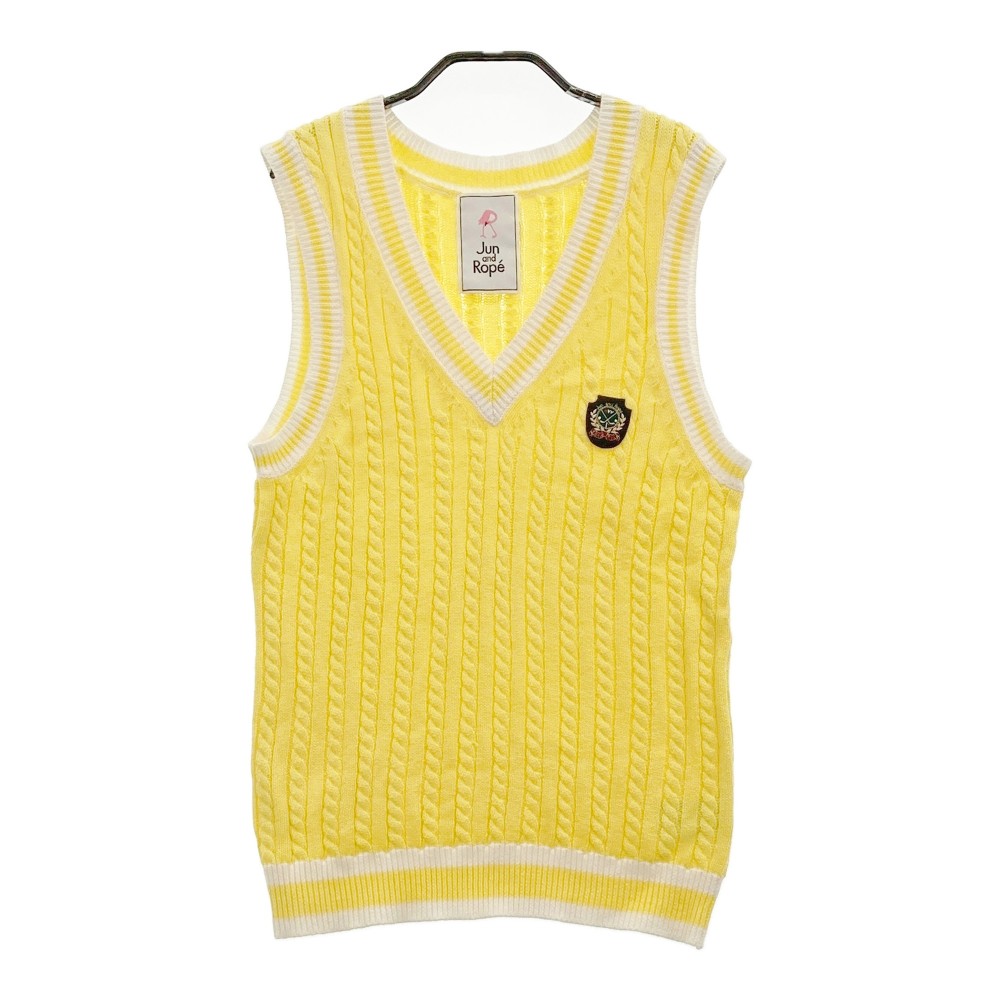 JUN&ROPE ジュン アンド ロペ ERJ-1502 Vネック ニットベスト イエロー系 L 【中古】ゴルフウェア レデ..
