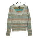 DIESEL ディーゼル ニットセーター ボーダー柄 グレー系 M 【中古】レディース
