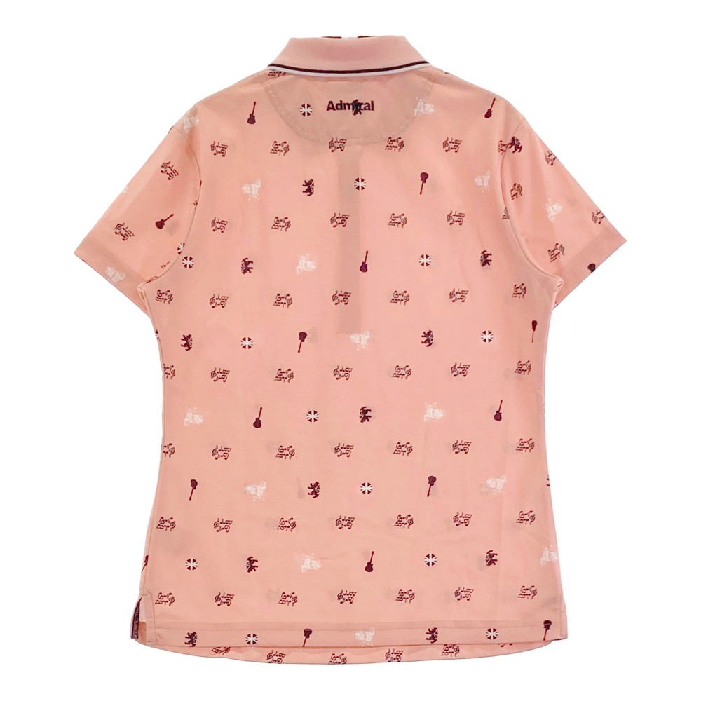 ADMIRAL アドミラル 半袖ポロシャツ 総柄 ピンク系 M 【中古】ゴルフウェア レディース