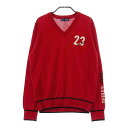 23区GOLF ニジュウサンクゴルフ 6848454 Vネック 長袖ニットセーター レッド系 2 【中古】ゴルフウェア レディース