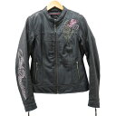 HARLEY DAVIDSON ハーレーダビッドソン 97057-11VW レザージャケット Blooming Sun ブラック系 XS 【中古】バイクウェア レディース