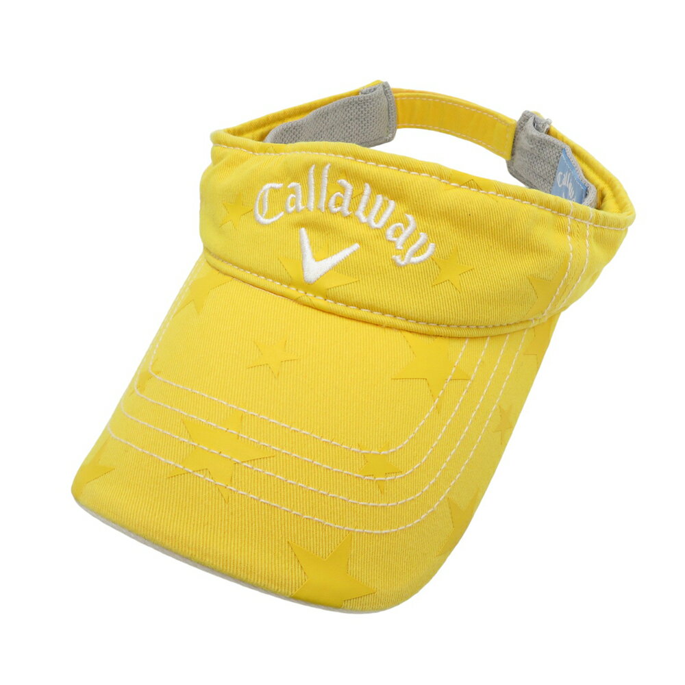 CALLAWAY キャロウェイ サンバイザー 星柄 イエロー系 フリーサイズ(55-57cm) 【中古】ゴルフウェア