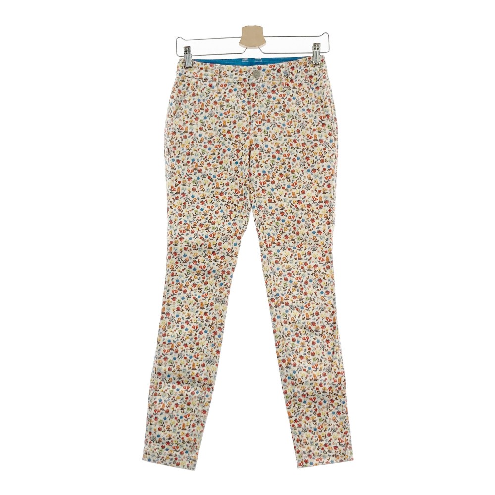 JACK BUNNY ジャックバニー ストレッチパンツ 花柄 ホワイト系 0 【中古】ゴルフウェア レディース