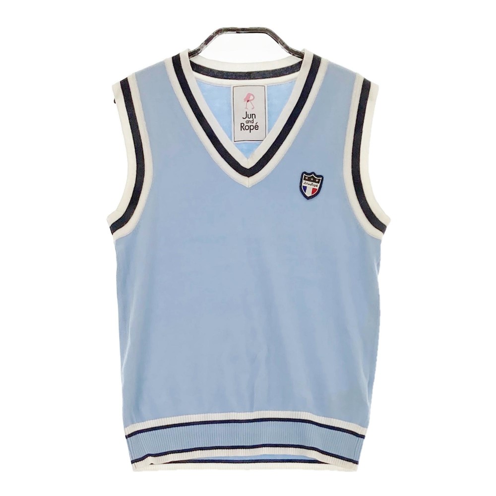 JUN&ROPE ジュン アンド ロペ ニットベスト ブルー系 M 【中古】ゴルフウェア レディース